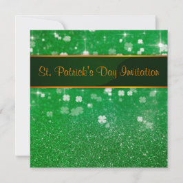 St. Patrick's Day Glitter Shamrock Kaart