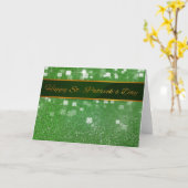 St. Patrick's Day Glitter Shamrock Kaart (Gele Bloem)