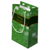 St. Patrick's Day Glitter Shamrock Klein Cadeauzakje (Achterkant Gekanteld)