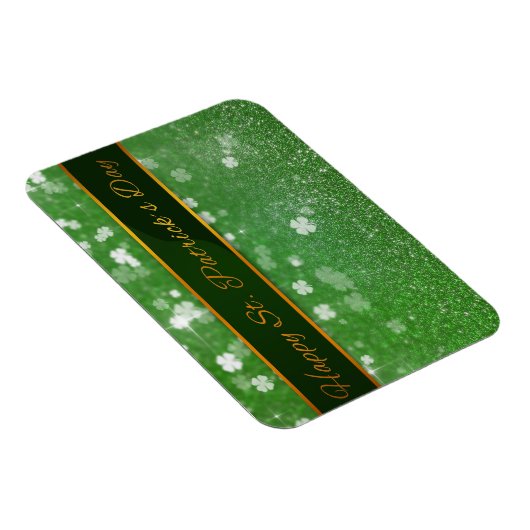 St. Patrick's Day Glitter Shamrock Magneet (Rechterzijde)