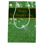 St. Patrick's Day Glitter Shamrock Medium Cadeauzakje (Achterkant)