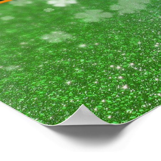St. Patrick's Day Glitter Shamrock Poster (Hoek)