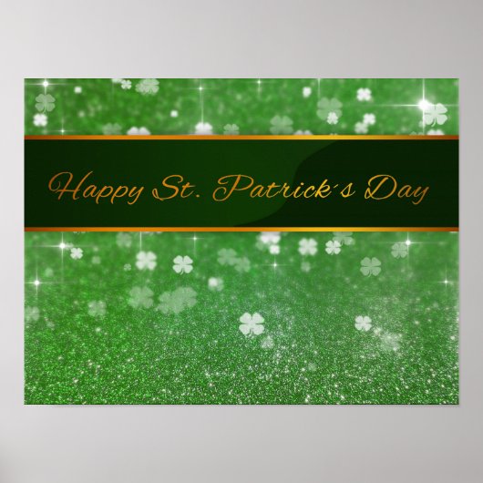 St. Patrick's Day Glitter Shamrock Poster (Voorkant)