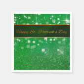 St. Patrick's Day Glitter Shamrock Servetten (Voorkant)