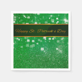 St. Patrick's Day Glitter Shamrock Servetten