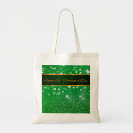 St. Patrick's Day Glitter Shamrock Tote Bag