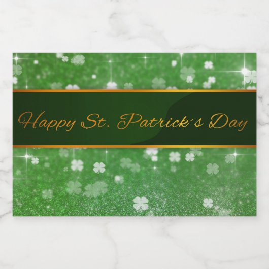 St. Patrick's Day Glitter Shamrock Voedselcontainer Etiket (Enkel label)