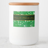 St. Patrick's Day Glitter Shamrock Voedselcontainer Etiket (Voorkant)