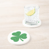 St. Patrick's Day Glitter Shamrock Zandsteen Onderzetter (Zijkant)