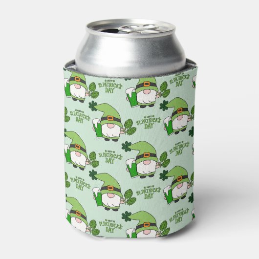 St. Patrick's Day Gnome Beer Koelbox Blikjeskoeler (Blikje Voorkant)