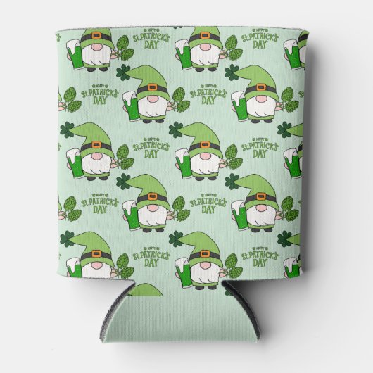 St. Patrick's Day Gnome Beer Koelbox Blikjeskoeler (Voorkant)