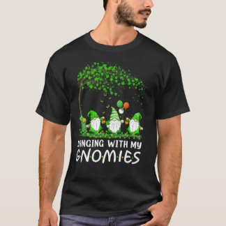 St Patricks Day Gnome hanging with my gnomen Sham T-shirt