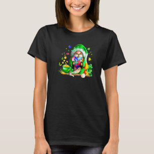 St Patricks Day Gnome Holding Autism Puzzle Heart T-shirt