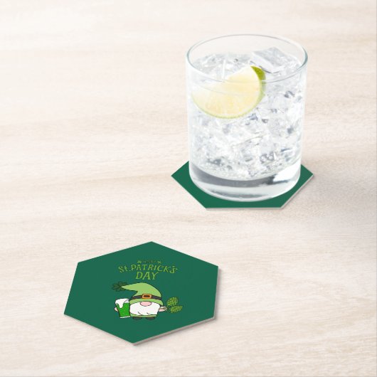 St. Patrick's Day Gnome Kartonnen Onderzetters (Insitu)