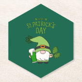 St. Patrick's Day Gnome Kartonnen Onderzetters (Voorkant)