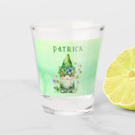 St. Patricks Day Gnome Leprechaun Personalized Shot Glas