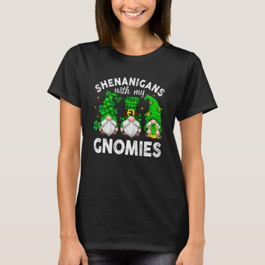 St Patricks Day Gnome Let Shenanigans Begin Shamro T-shirt (Voorkant)