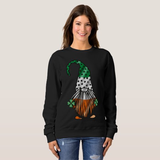 St Patrick's Day Gnome Long Legged Gnomes Irish Gr Trui (Voorkant volledig)