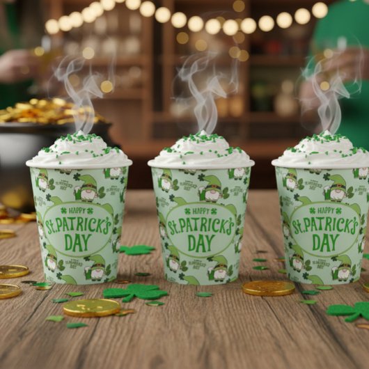 St. Patrick's Day Gnome Paper Cup Papieren Bekers