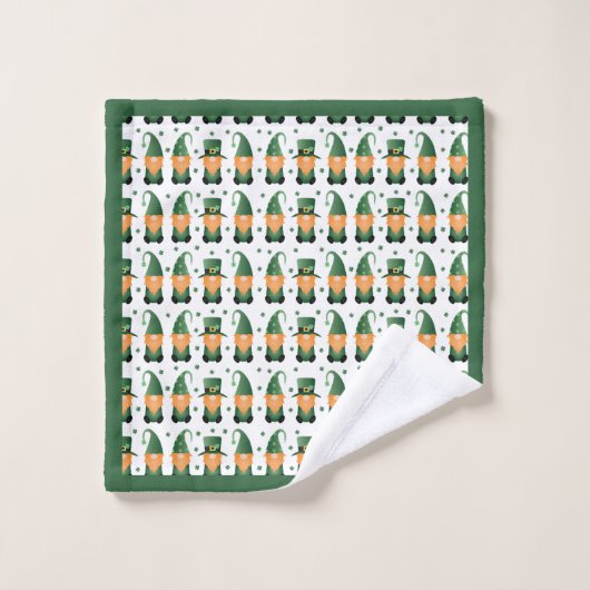 St Patricks Day Gnome Pattern Bad Handdoek (Wasdoekje)