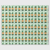 St Patricks Day Gnome Pattern Cadeaupapier (Vlak)