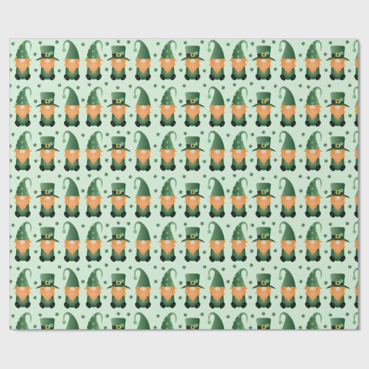 St Patricks Day Gnome Pattern Cadeaupapier (Vlak)