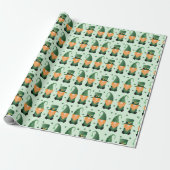 St Patricks Day Gnome Pattern Cadeaupapier (Uitgerold)