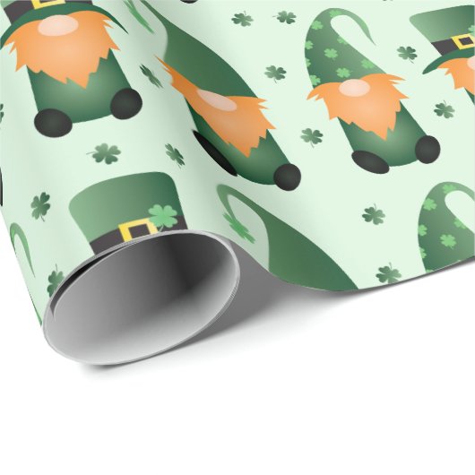 St Patricks Day Gnome Pattern Cadeaupapier (Rol Hoek)
