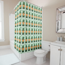 St Patricks Day Gnome Pattern Douchegordijn