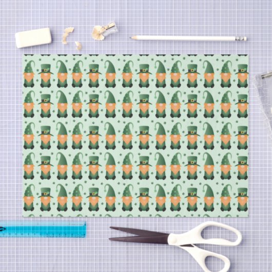 St Patricks Day Gnome Pattern Tissuepapier (Craft)