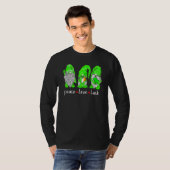 St Patrick's Day Gnome Peace Love Luck Heart Shamr T-shirt (Voorkant volledig)
