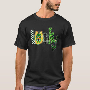 St. Patricks Day Gnome Shamrocks Hoefijzer Irish L T-shirt