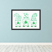 St. Patrick's Day Gnomes-60682 Canvas Afdruk (Insitu (Houten vloer))