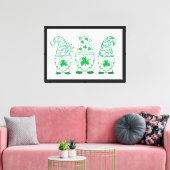 St. Patrick's Day Gnomes-60682 Canvas Afdruk (Insitu (Woonkamer))