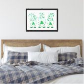 St. Patrick's Day Gnomes-60682 Canvas Afdruk (Insitu (Slaapkamer))