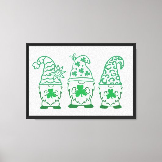 St. Patrick's Day Gnomes-60682 Canvas Afdruk (Voorkant)