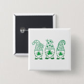 St. Patrick's Day Gnomes-60682 Vierkante Button 5,1 Cm (Voorkant /achterkant)