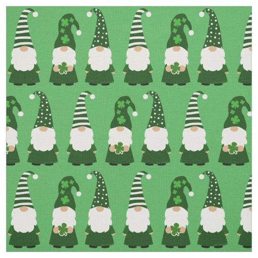 St Patricks Day Gnomes Cute Green Stof (Swatch)