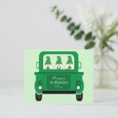 St. Patrick's Day Gnomes in Truck Feestdagenkaart (Staand voorkant)