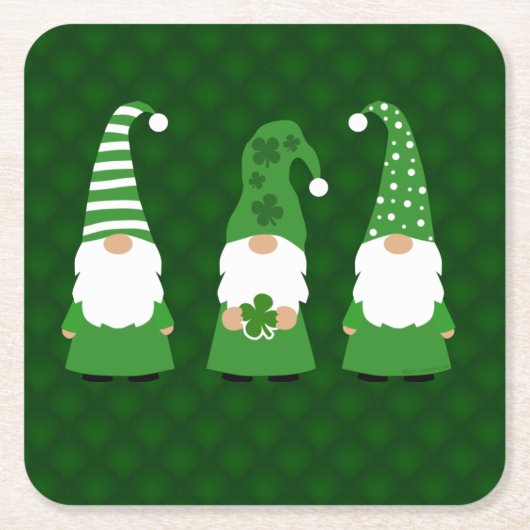 St Patricks Day Gnomes Kartonnen Onderzetters (Voorkant)