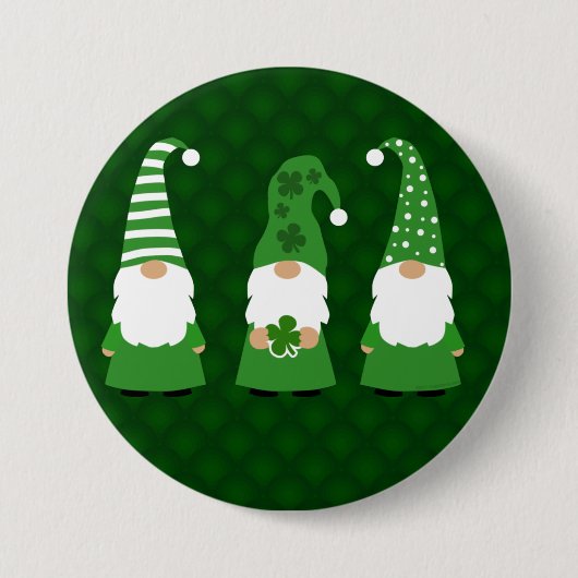 St Patricks Day Gnomes Ronde Button 7,6 Cm (Voorkant)