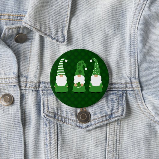 St Patricks Day Gnomes Ronde Button 7,6 Cm (In situ)