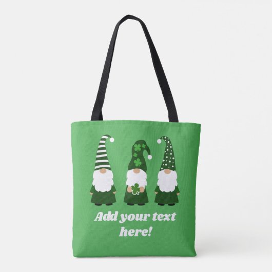 St Patricks Day Gnomes Schattig Gepersonaliseerd Tote Bag (Achterkant)