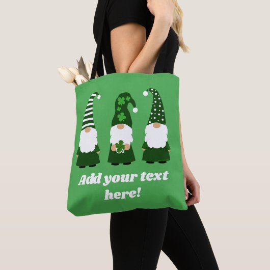 St Patricks Day Gnomes Schattig Gepersonaliseerd Tote Bag (Dichtbij)