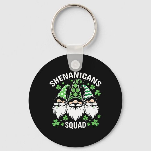 St Patricks Day Gnomes Shenanigans Squad 2024 Mann Sleutelhanger (Voorkant)