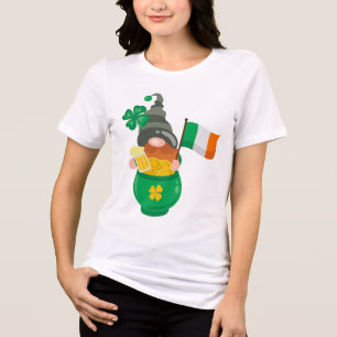 St. Patrick's Day Gnoom met een pot met goud Tri-Blend Shirt