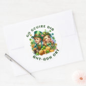 st Patrick's day | Go gcuire Dia an t-ádh ort Ronde Sticker (Envelop)