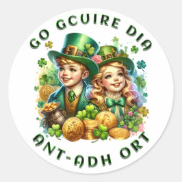 st Patrick's day | Go gcuire Dia an t-ádh ort Ronde Sticker