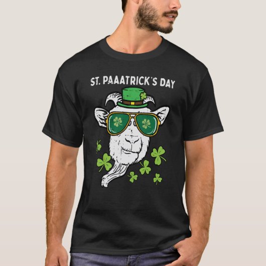 St Patricks Day Goat Head Saint Pattys Farmer Mann T-shirt (Voorkant)