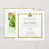 St. Patrick's Day - Gold Celtic Knot Invitation Kaart (Voorkant / Achterkant)
